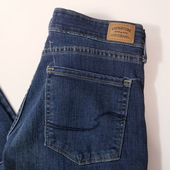 Levi's Strauss Jeans Mid Rise Slim Dark Wash Blue Denim - Picture 5 of 12